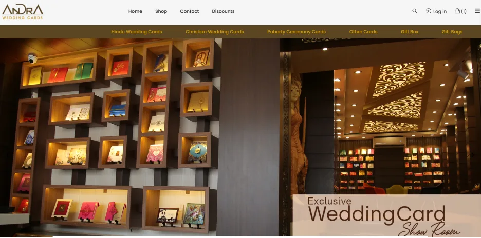 Andra Cards ecommerce storefront screenshot